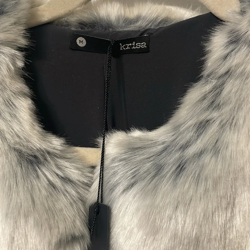 Krisa Camila Faux Fur Jacket in Glacial - Picture 5 of 6